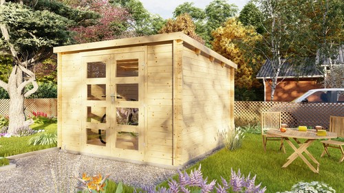 Gartenhaus 3x3m flachdach - 3x3m,