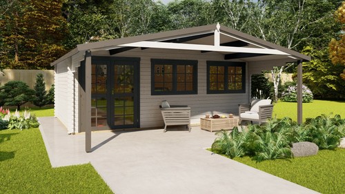 Gartenhaus holz vordach 1m - gartenhaus,