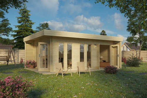 Gartenhaus blockhaus pultdach - blockhaus,