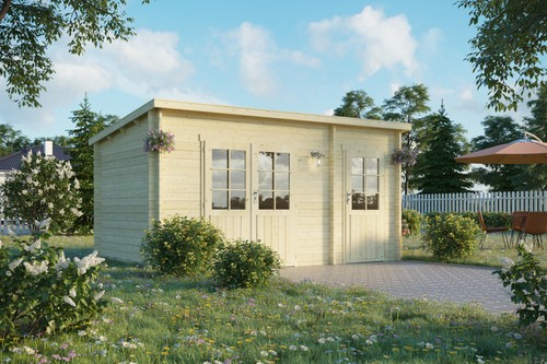 Gartenhaus blockhaus pultdach - gartenhaus,
