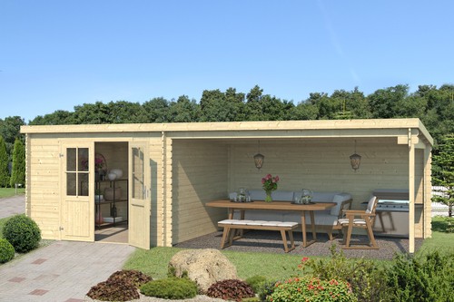 Gartenhaus blockhaus pultdach - ,