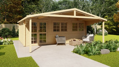 Gartenhaus aus holz vordach - holz,
