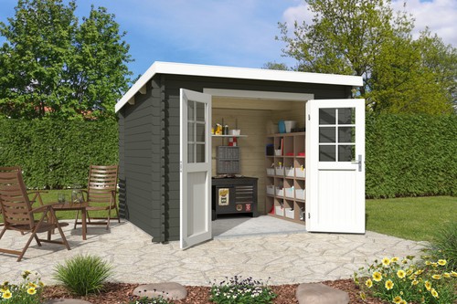 Gartenhaus blockhaus pultdach - blockhaus,